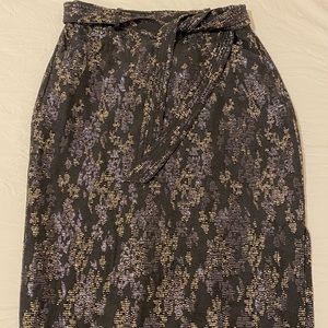 Banana Republic - olive green metallic pencil skirt